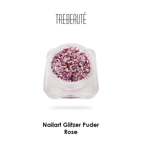 Nailart Glitzer Puder & Glitterstaub, Rose