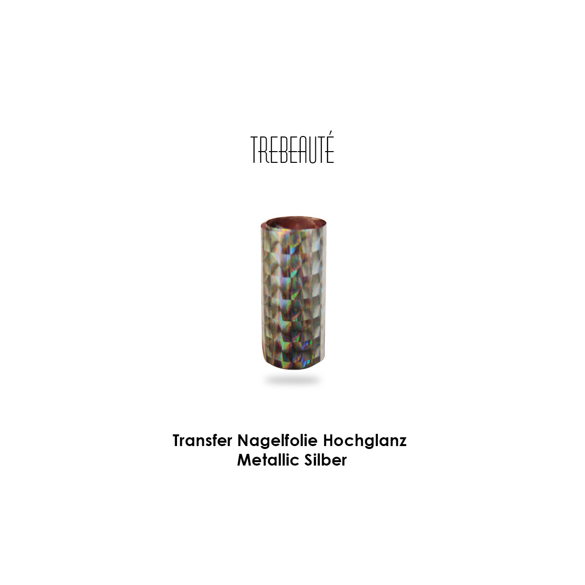 Transfer Nagelfolie Hochglanz - Metallic Silber