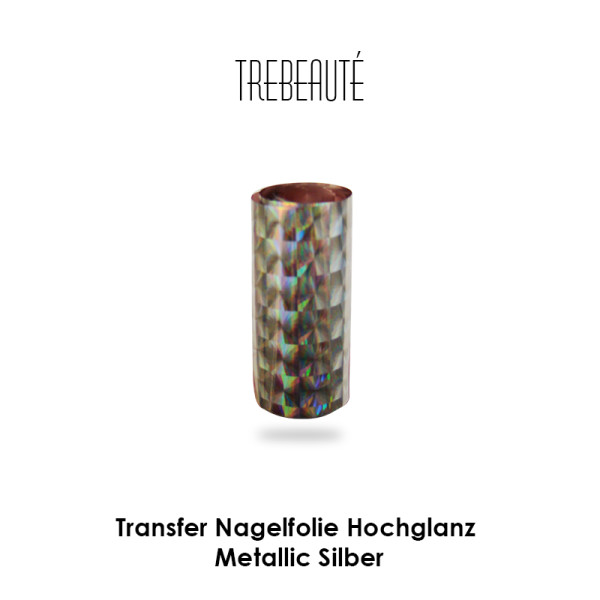 Transfer Nagelfolie Hochglanz - Metallic Silber