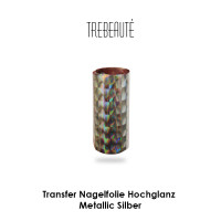 Transfer Nagelfolie Hochglanz - Metallic Silber