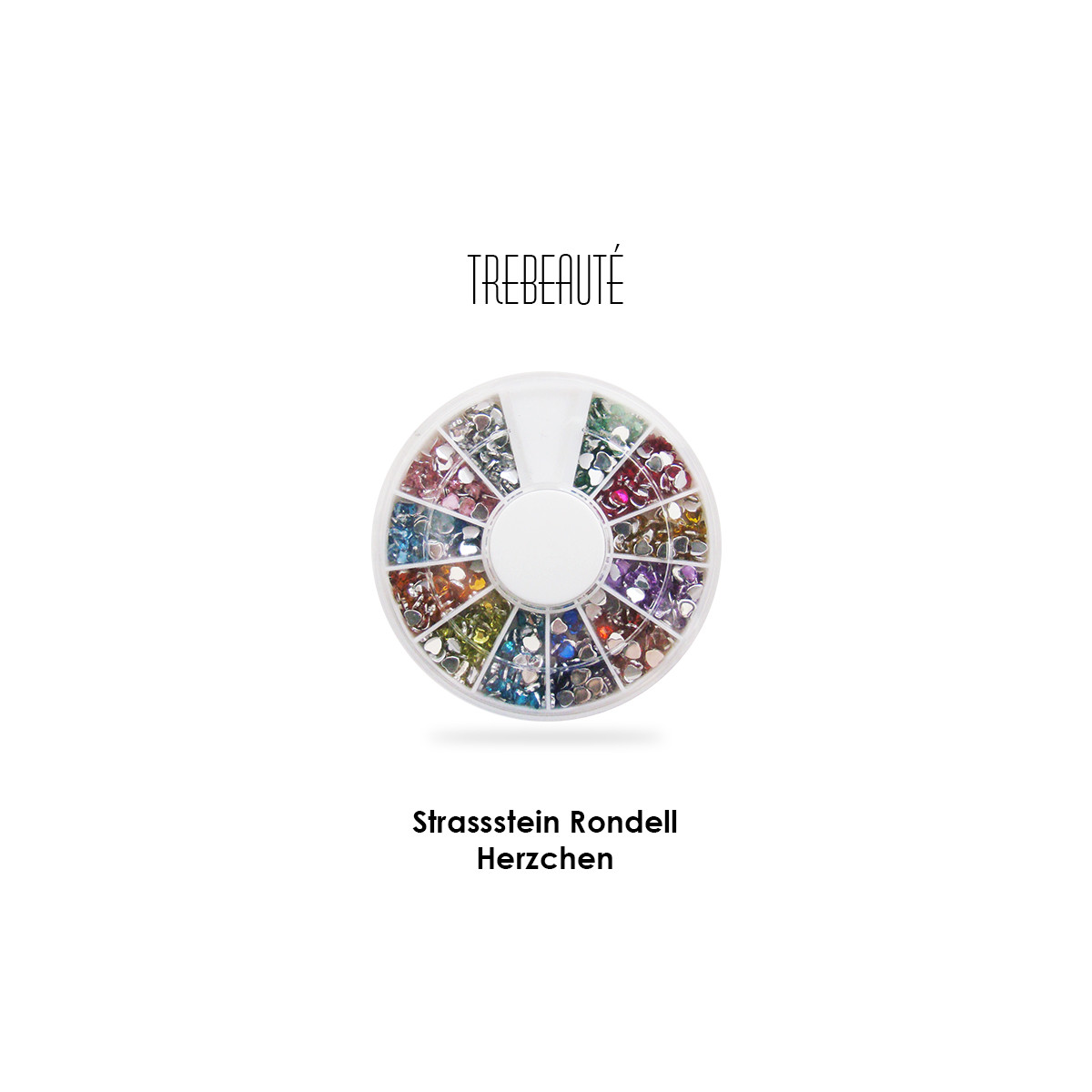 Strassstein Rondell, diverse Farben (Herzform)