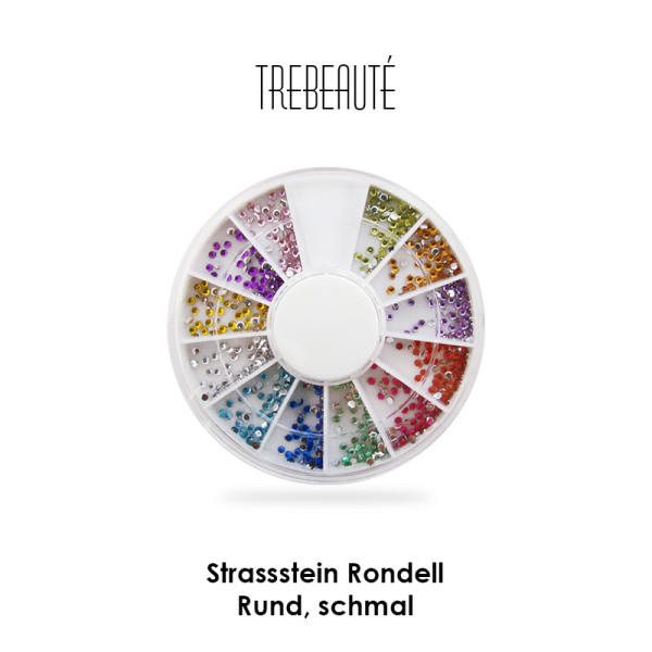 Strassstein Rondell, diverse Farben (Rund, schmal)