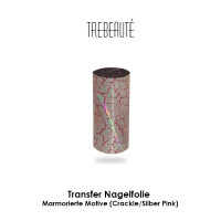 Transfer Nagelfolie - Marmorierte Motive (Crackle/Silber Pink)
