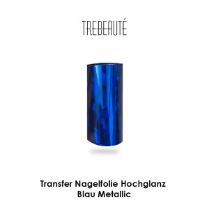 Transfer Nagelfolie Hochglanz - Metallic Blau