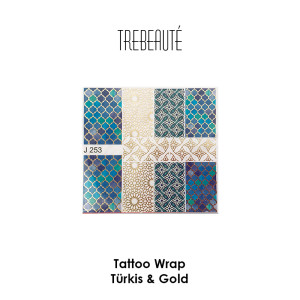 Tattoo Wrap - Türkis & Gold 113