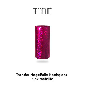 Transfer Nagelfolie Hochglanz - Metallic Pink