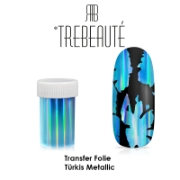Transfer Nagelfolie Hochglanz - Metallic Türkis