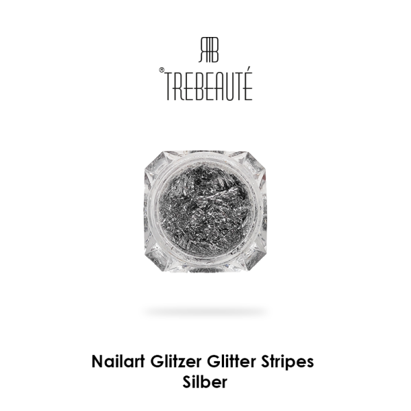 Nailart Glitzer Glitter Stripes-Silber
