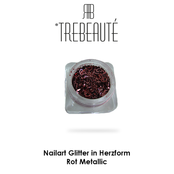 Nailart Glitzer Herzform rot
