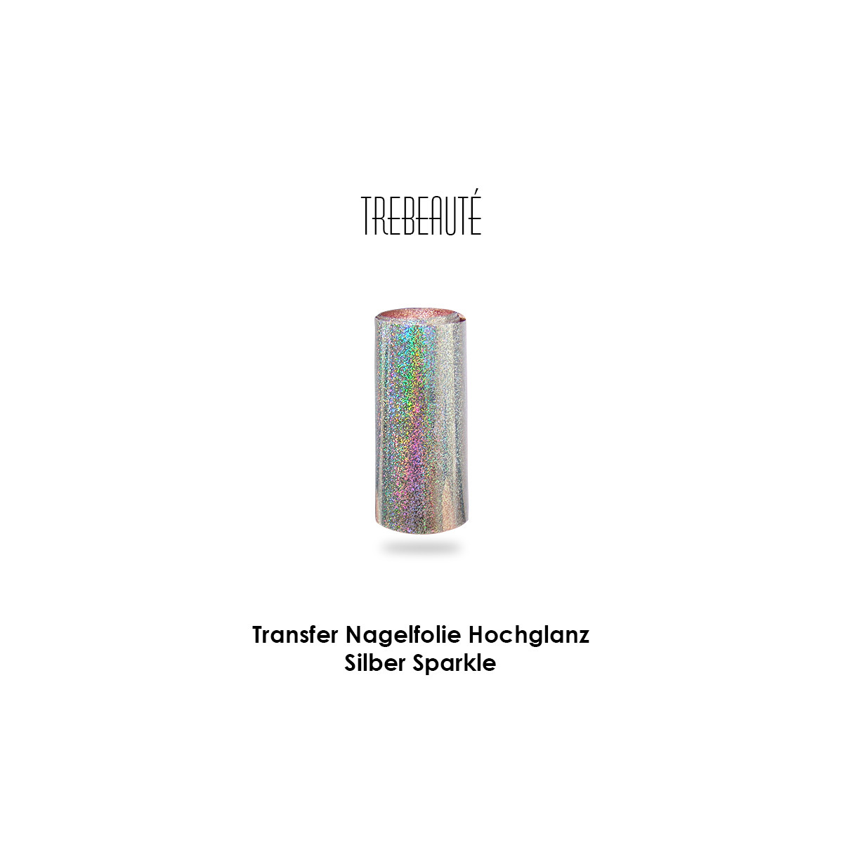 Transfer Nagelfolie Hochglanz - Farbe Silber Sparkle