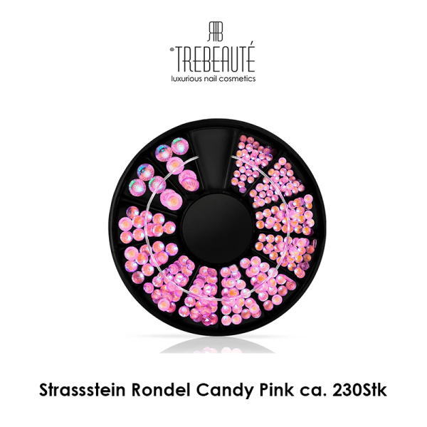 Strassstein Rondell Candy Pink, ca. 230 Stk. diverse Größen