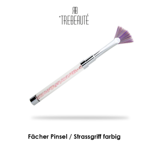 F&auml;cher Pinsel mit Strassgriff / farbig