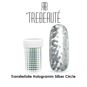 Transfer Nagelfolie Hochglanz - Farbe Silber Circle