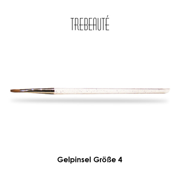 Trebeauté Gel Pinsel Nageldesign Größe 4 - Transparenter Griff -  Vegan