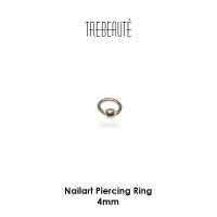 Nailart Piercing Ring mit 1,5mm Kugel - Ø 4mm - 925er Sterling Silber