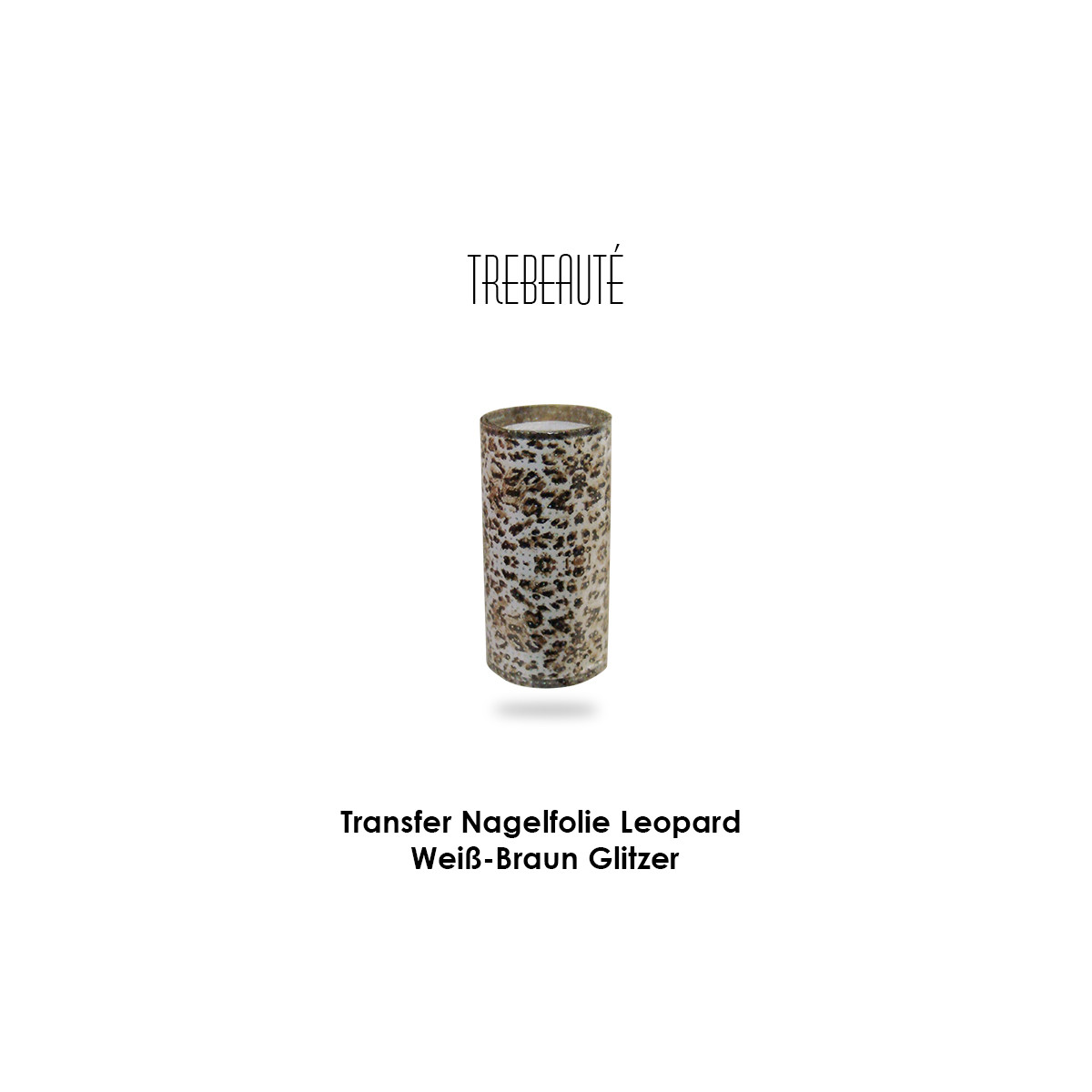 Transfer Nagelfolie - Leopard Weiß-Braun Glitzer