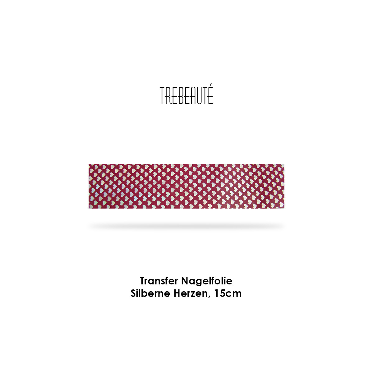Transfer Nagelfolie - 15cm - Silberne Herzen / Hintergrund M