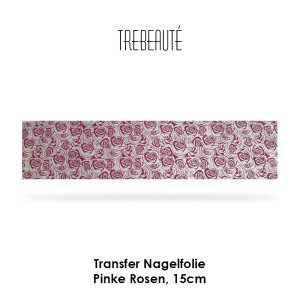 Transfer Nagelfolie - 15cm - Pinke Rosen / Hintergrund...