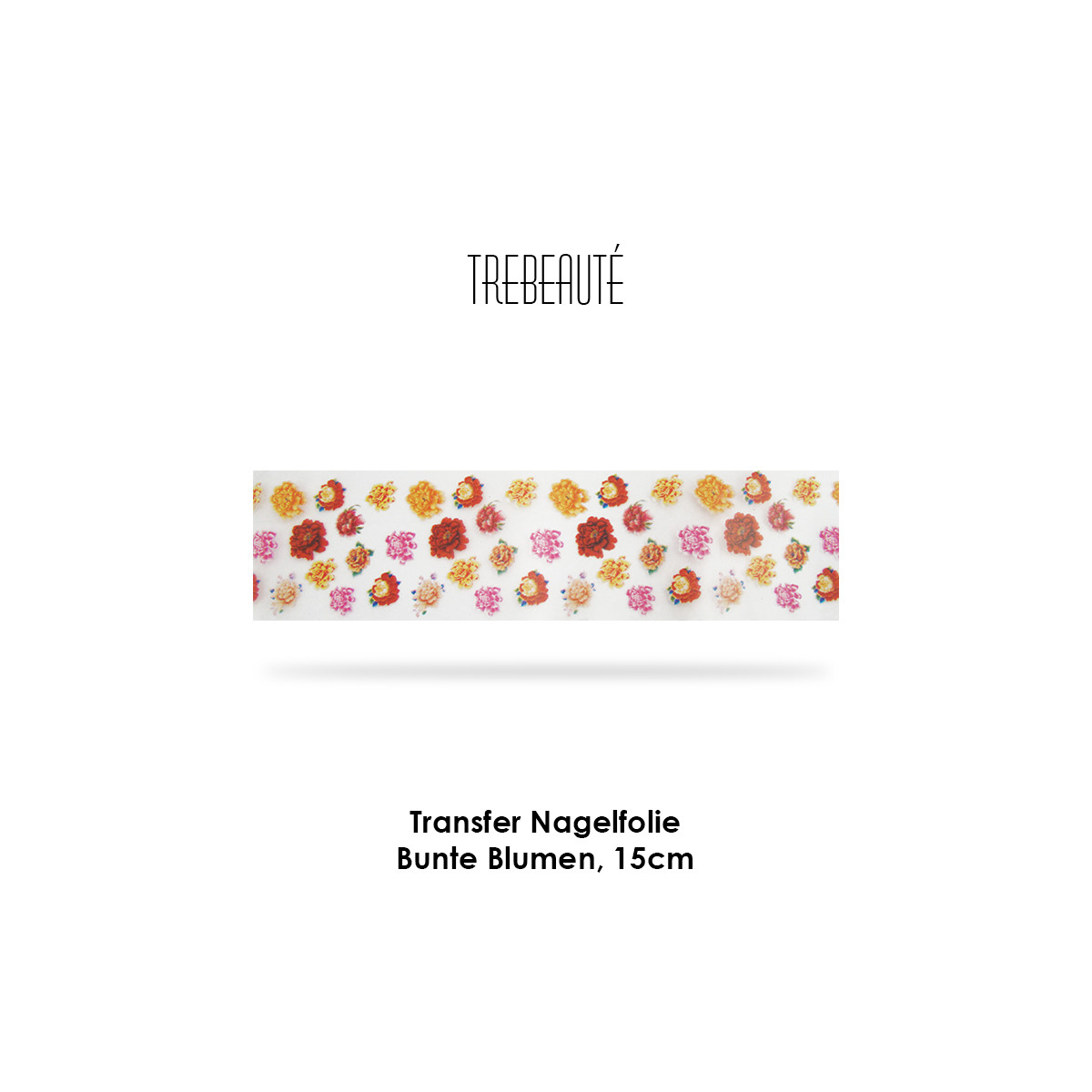 Transfer Nagelfolie - 15cm - Bunte Blumen / Hintergrund Tran
