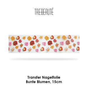 Transfer Nagelfolie - 15cm - Bunte Blumen / Hintergrund...