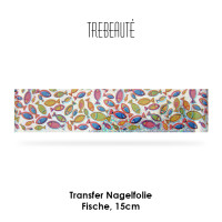 Transfer Nagelfolie - 15cm - Fische / Hintergrund Silber-Irisierend
