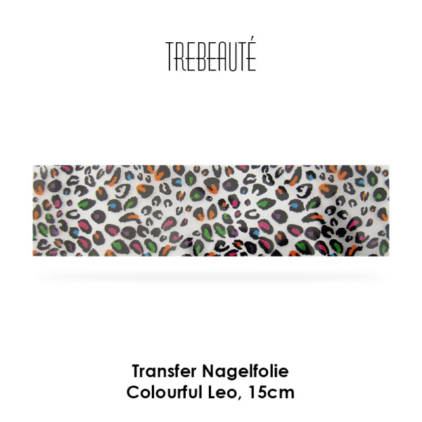 Transfer Nagelfolie - 15cm - Colourful Leo / Hintergrund Transparent