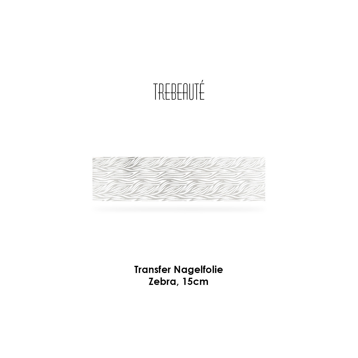 Transfer Nagelfolie - 15cm - Zebra / Hintergrund Transparent