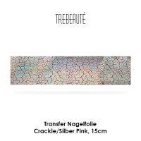 Transfer Nagelfolie - 15cm - Marmorierte Motive (Crackle/Silber Pink)