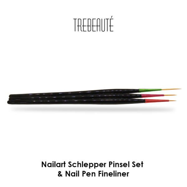 Nailart Schlepper Pinsel Set & Nail Pen Fineliner